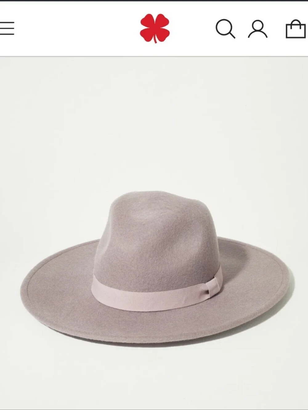 Lucky Brand 100% Wool Wide Brim Ranger Hat In Dusty Mauve